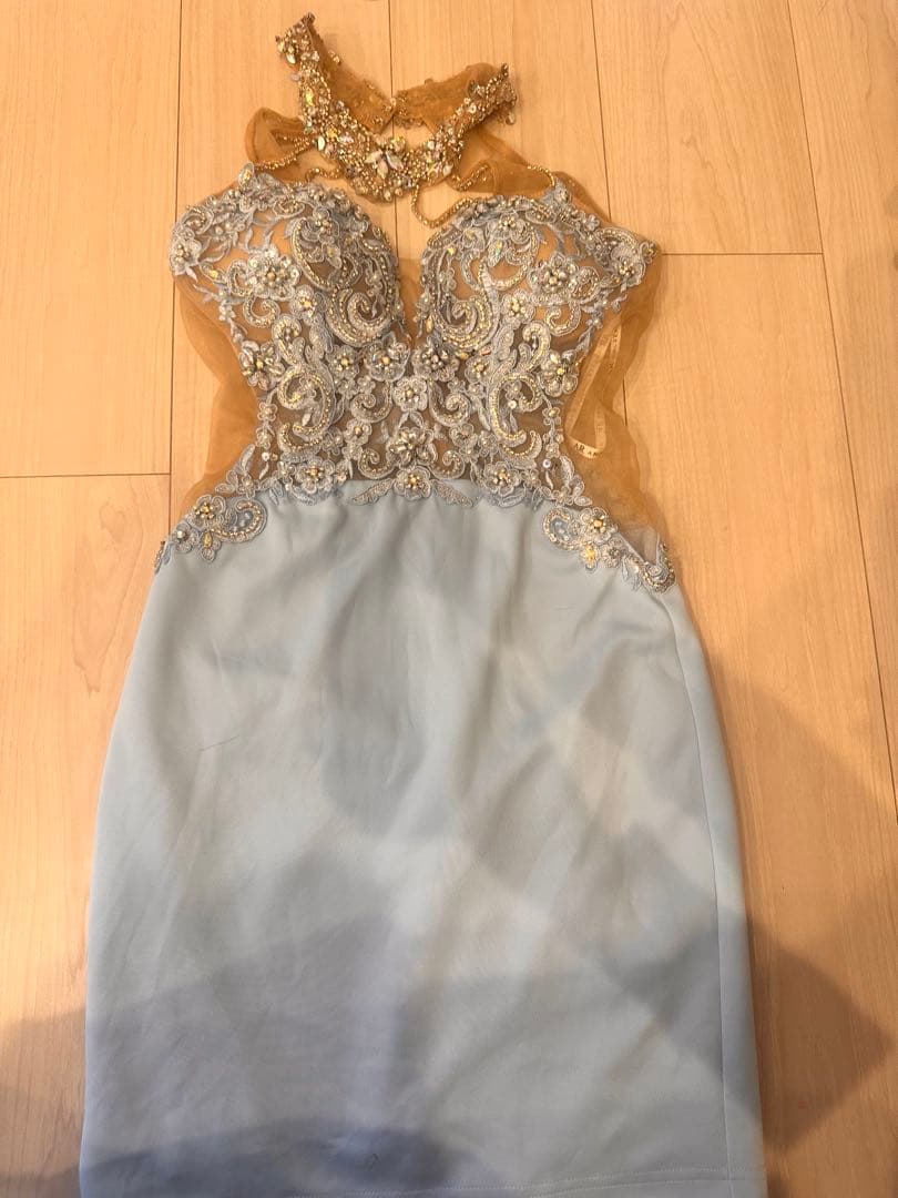 水色刺繍タイトドレス sugar AngelR