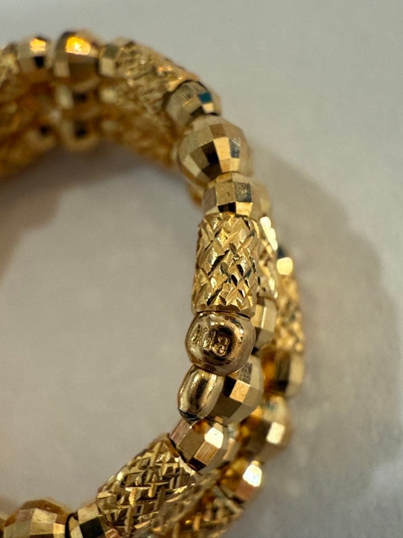 K18 3連フリーサイズリング