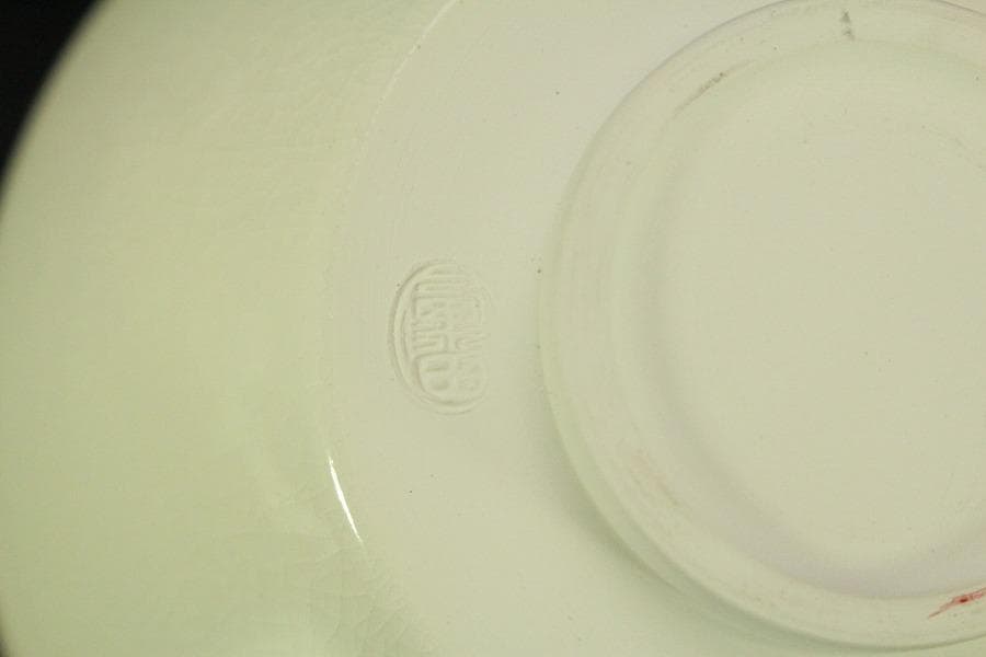 【未使用品】茶道具 清水焼 粟田窯 茶碗 金彩金葵紋 岡田暁山作 (メ1224)