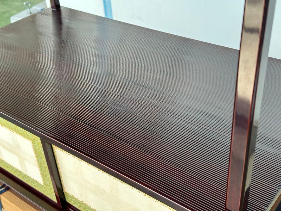 a454 送料無料 組立式 木製 紹鴎棚 塗師 八木祥雅作 漆器 共箱