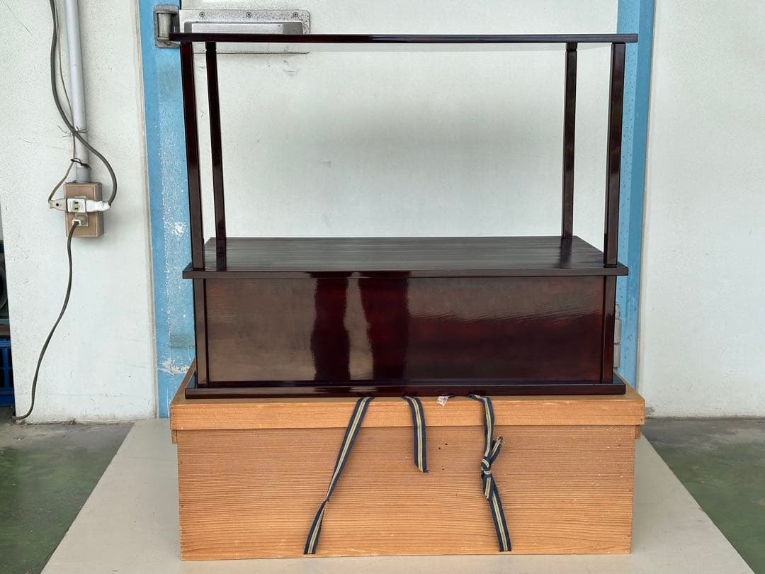 a454 送料無料 組立式 木製 紹鴎棚 塗師 八木祥雅作 漆器 共箱