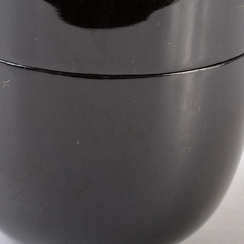 茶道具　朝鮮漆器　黒漆　金命山作　螺鈿扇　寿　棗　共箱　Ｖ　6876