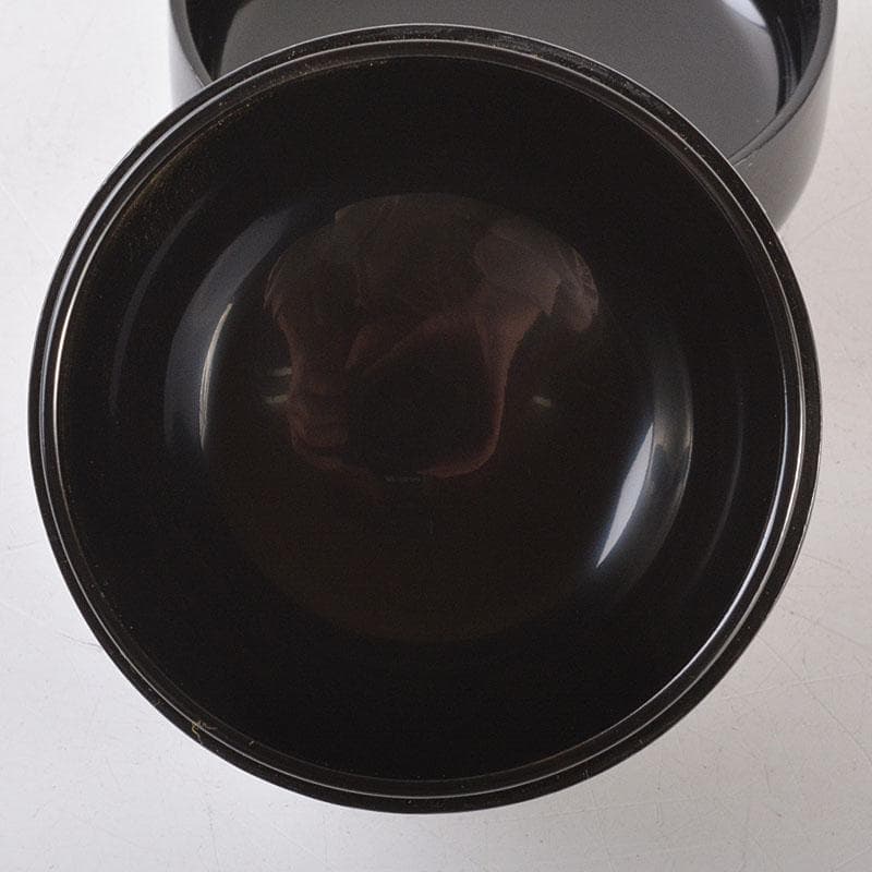 茶道具　朝鮮漆器　黒漆　金命山作　螺鈿扇　寿　棗　共箱　Ｖ　6876