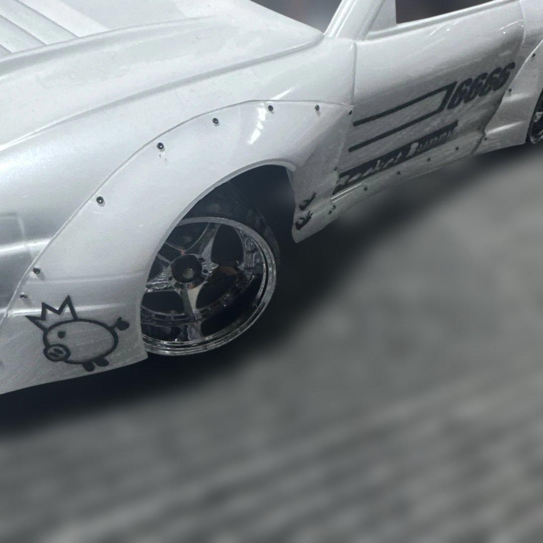 180sx ドリパケ2WD 1/10パールホワイト エアロドリフト仕様フルセット