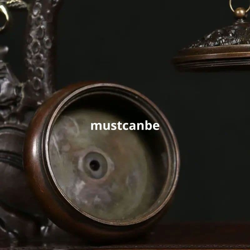 銅製 松鶴延年弔炉薫香炉 客間 茶台 書房 事務室 迎客松掛炉 工芸品装飾品置物