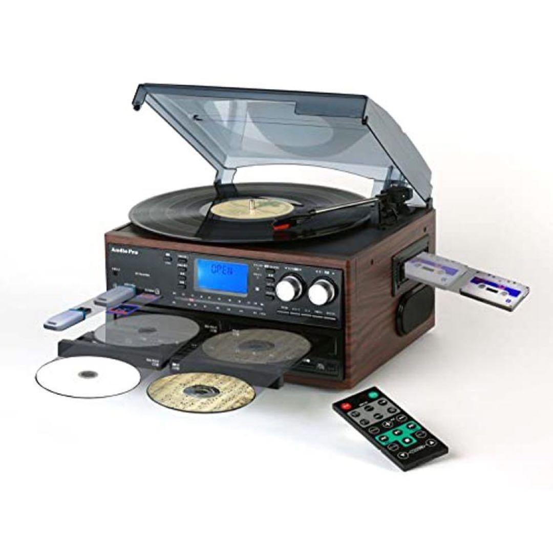 【レコード・カセット再生可】Audio pro ダブルCD多機能プレーヤー