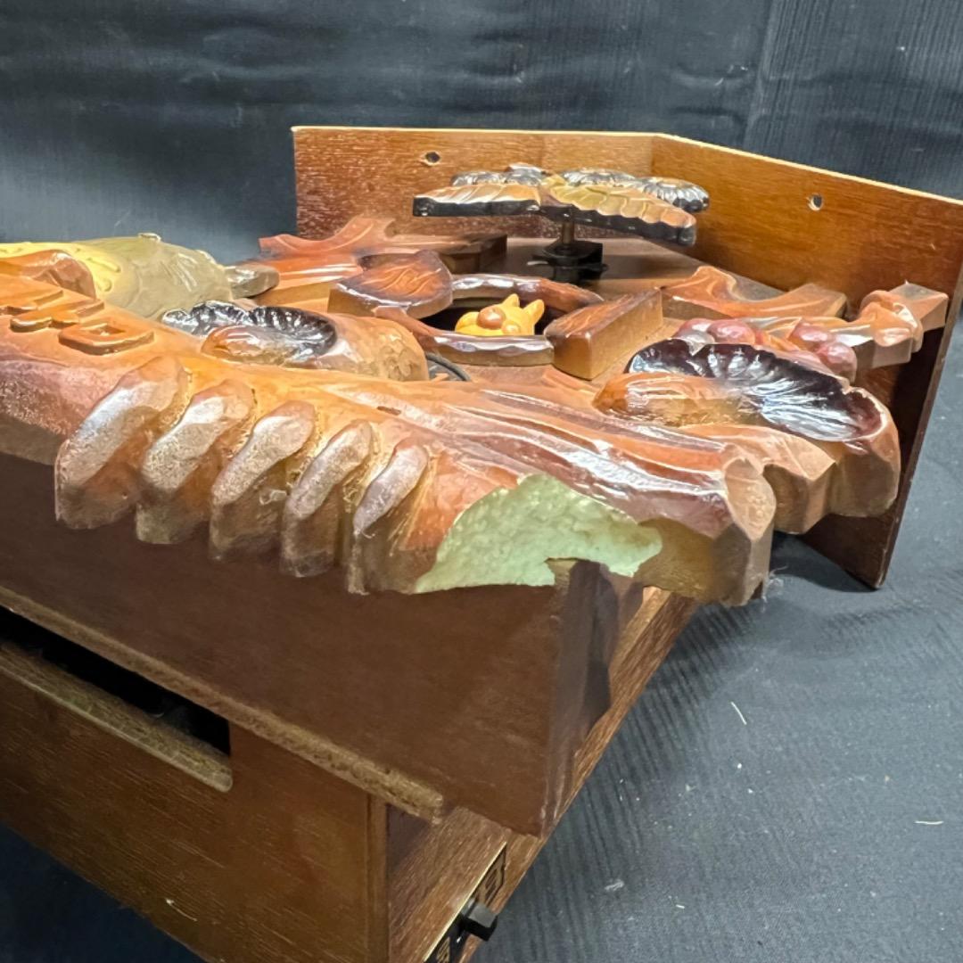 〇Ed左横1018 となりのトトロ 掛け時計 木製 インテリア