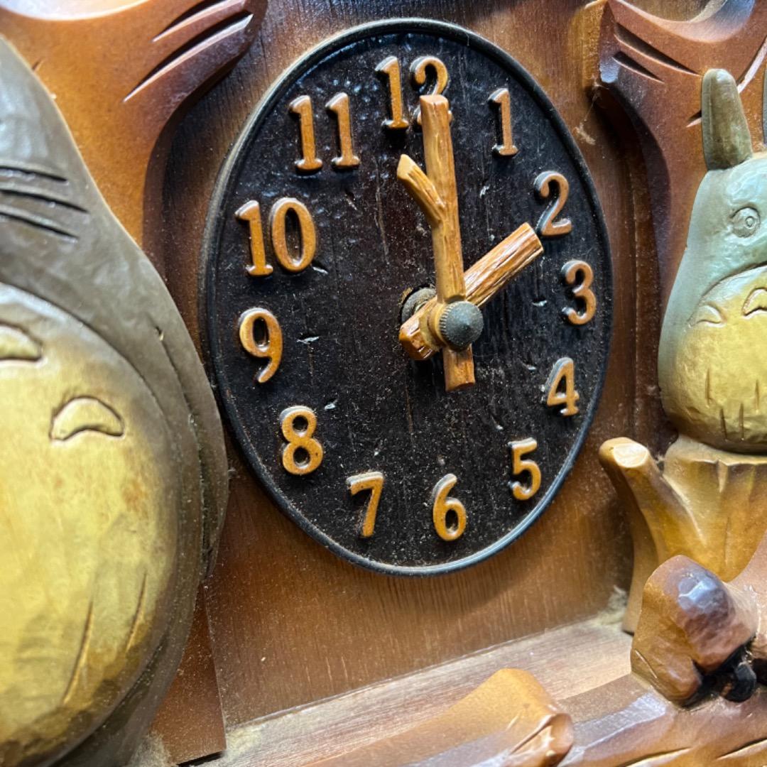 〇Ed左横1018 となりのトトロ 掛け時計 木製 インテリア