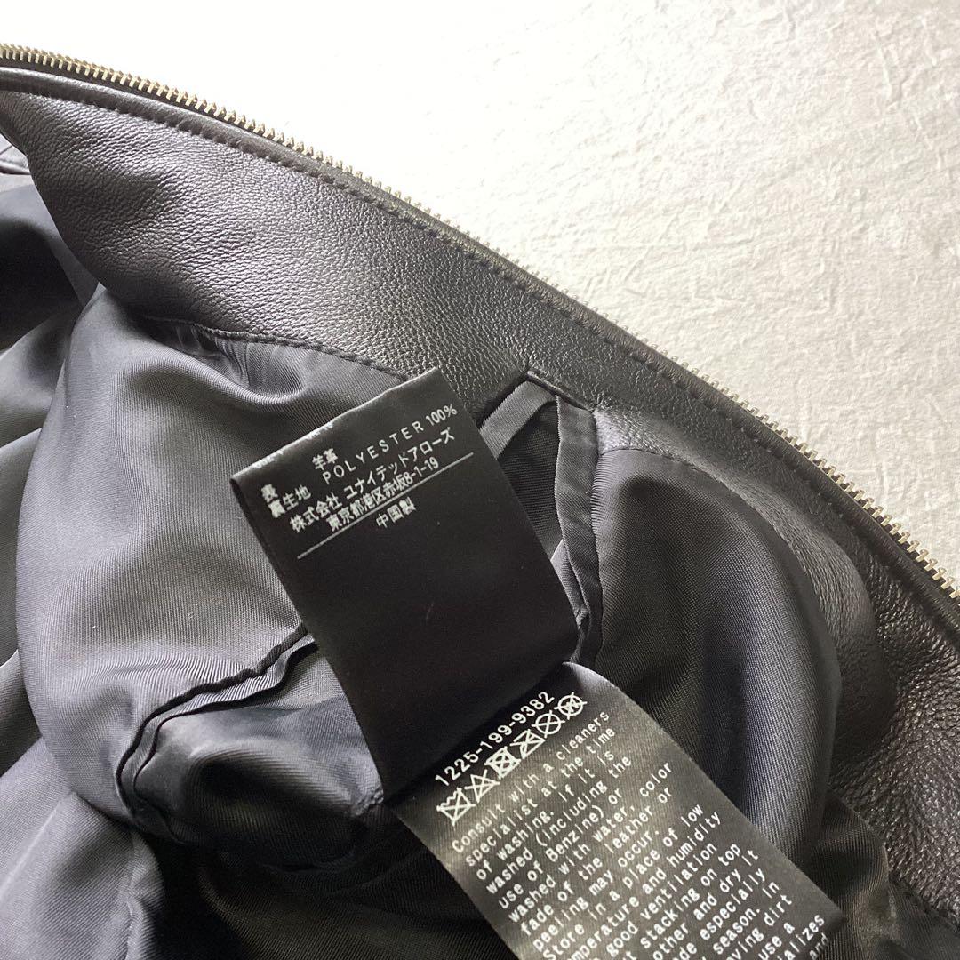 B&Y ラムレザー シングルライダースジャケット ブラック XL