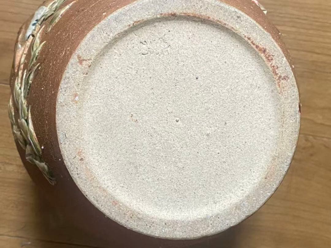 信楽燒 西尾紫行作竹雀在銘 大壺古美術/時代物 希少品