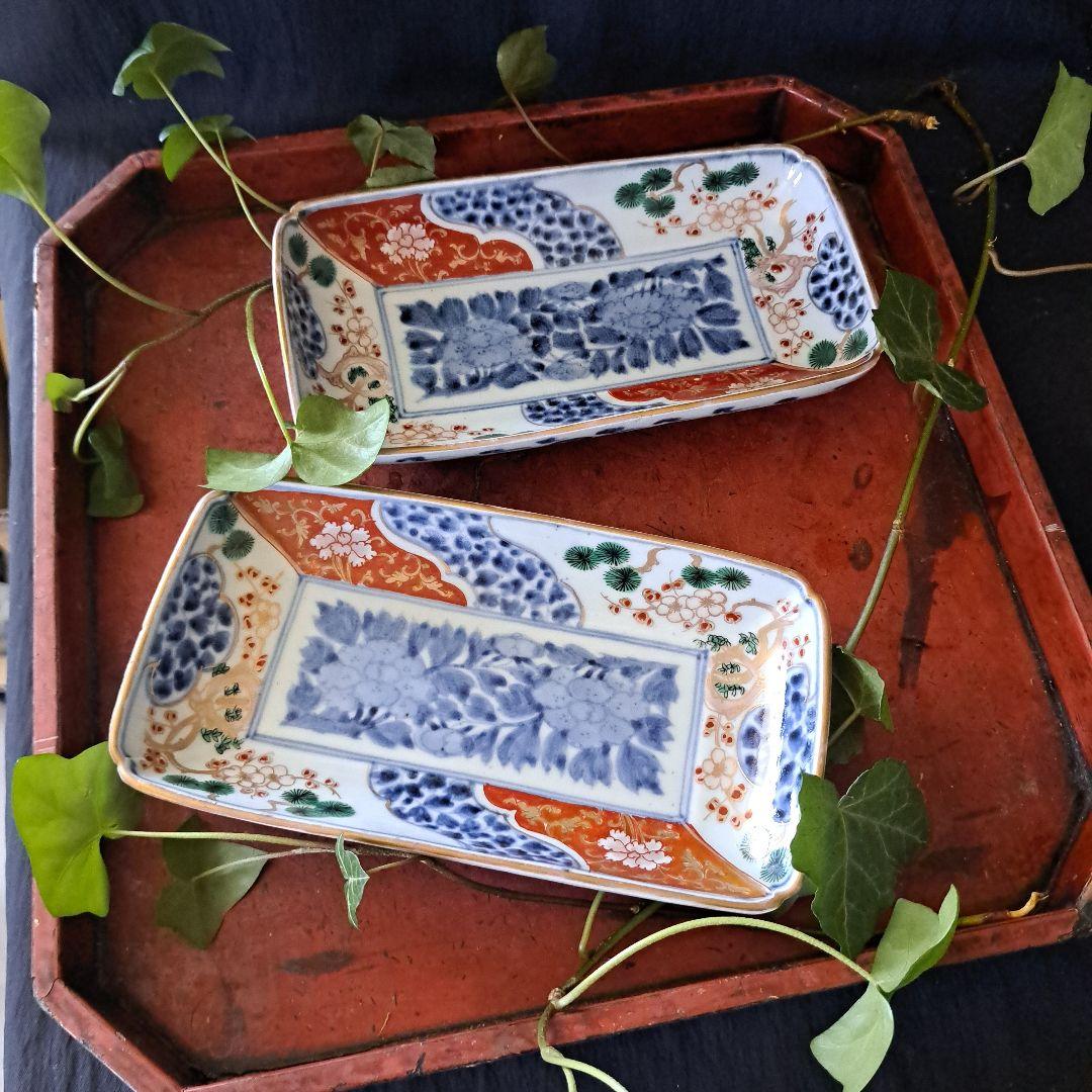 「high level 古伊万里長皿の美！」 色絵皿3客セット 骨董アン