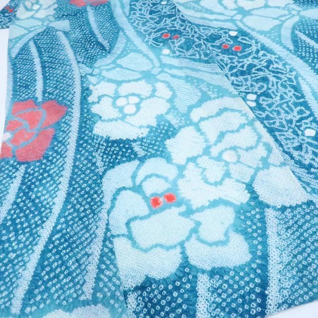 Y3375◆美品 有松鳴海絞り 綿 居敷当て付 手縫い仕立て 高級浴衣 夏着物