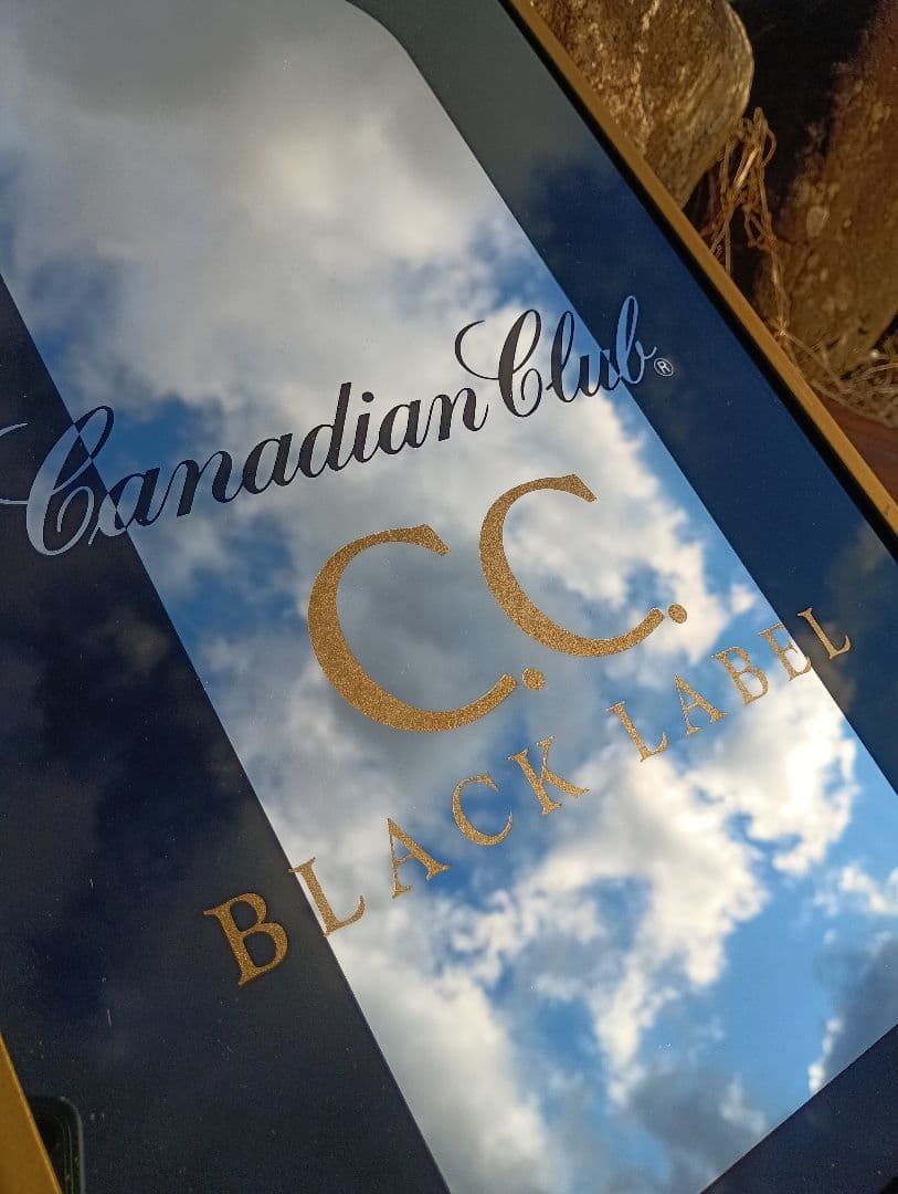 非売品　ヴィンテージ　パブミラー　カナディアンクラブ ゴールド　金属　C.C.