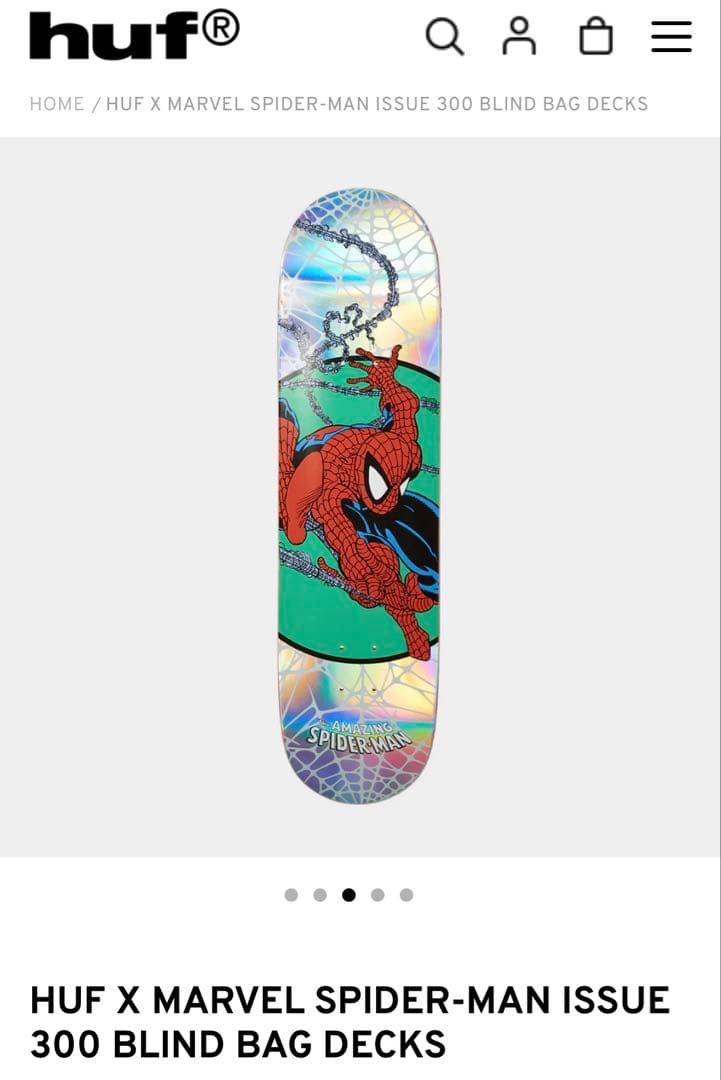 新品未開封❗️HUF X MARVEL SPIDER-MAN DECKS スケボー