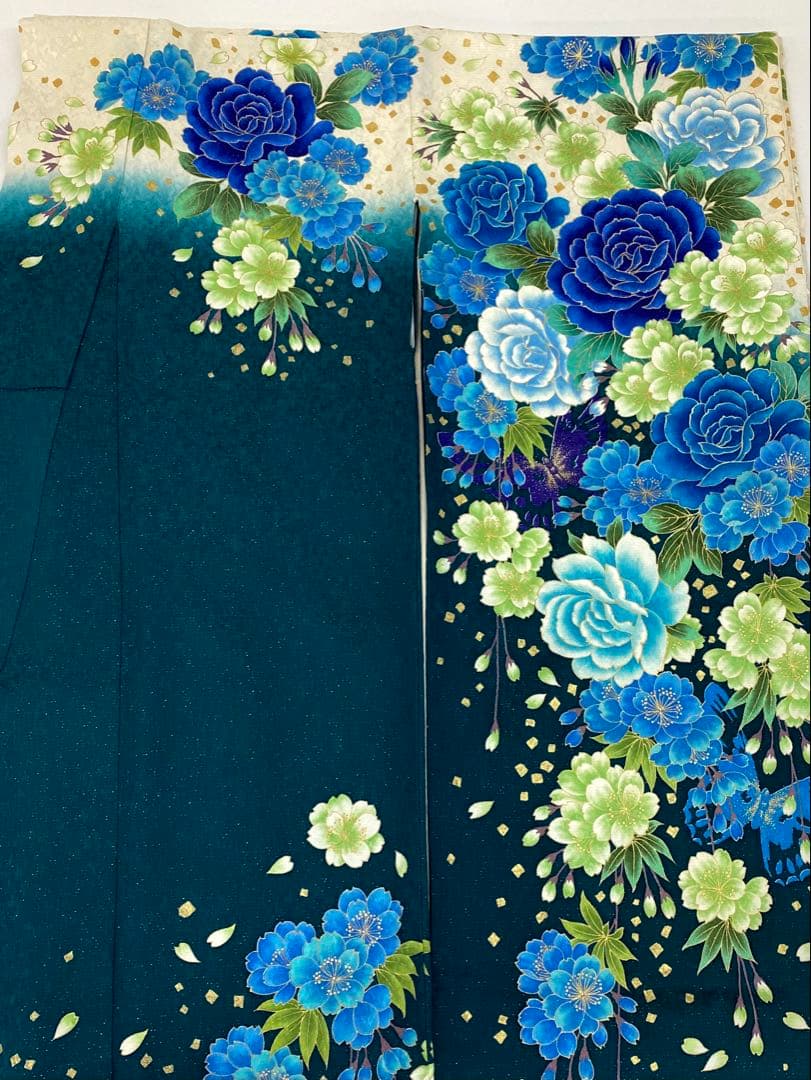 振袖 豪華 銀通し 刺繍 金彩 紋意匠 身丈168cm パールトーン加工済