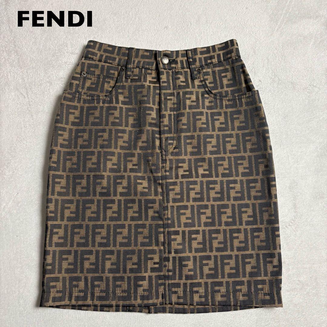 FENDI ズッカ柄　ジャガード　タイトスカート　イタリア製