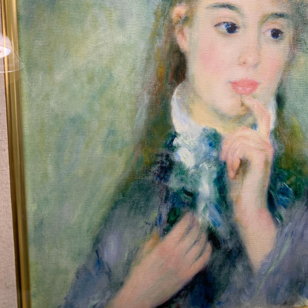 ルノワール 若い娘の肖像 油絵直筆仕上げ　ゴールド額縁 複製画