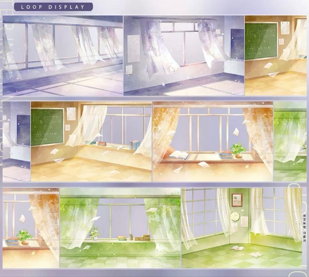 海外マスキングテープ巻売り 教室の窓 風景マスキングテープ人物マステ