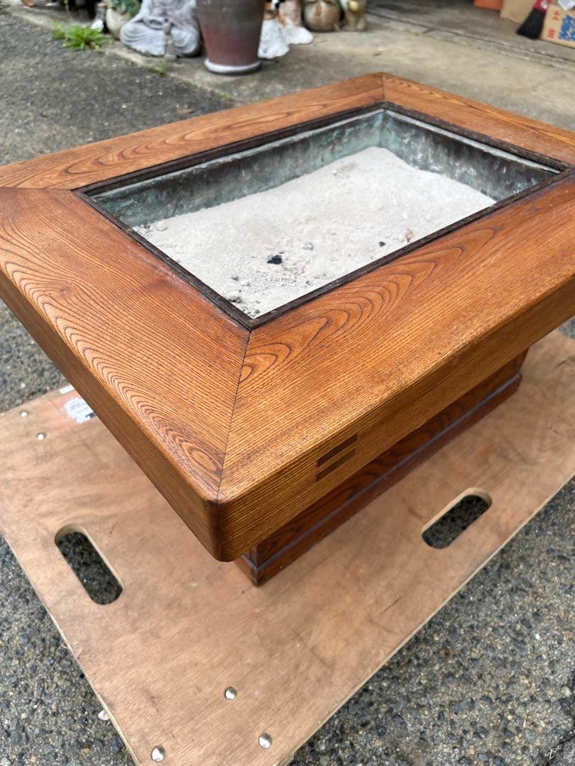 長火鉢　火鉢　囲炉裏座卓 引出し付き　灰付き　ローテーブル