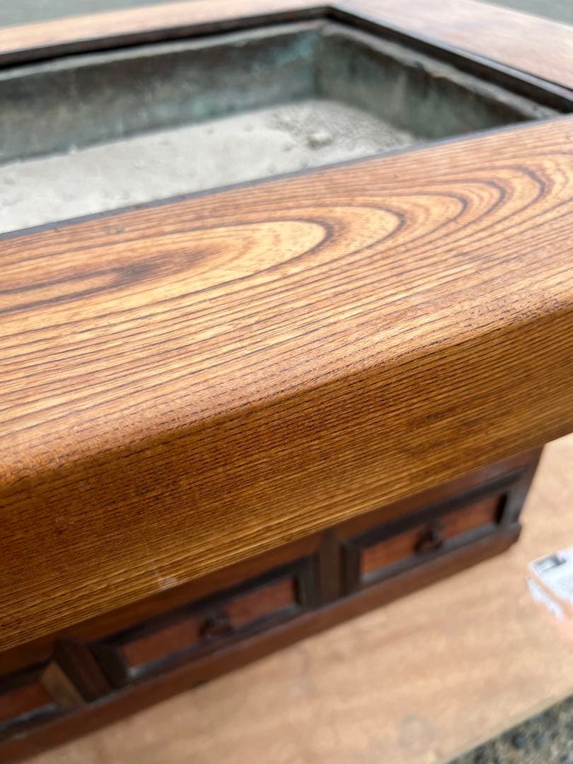 長火鉢　火鉢　囲炉裏座卓 引出し付き　灰付き　ローテーブル