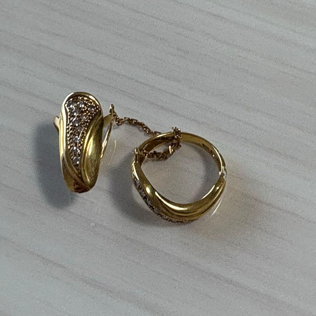 18金ダイヤモンド爪リンクセット