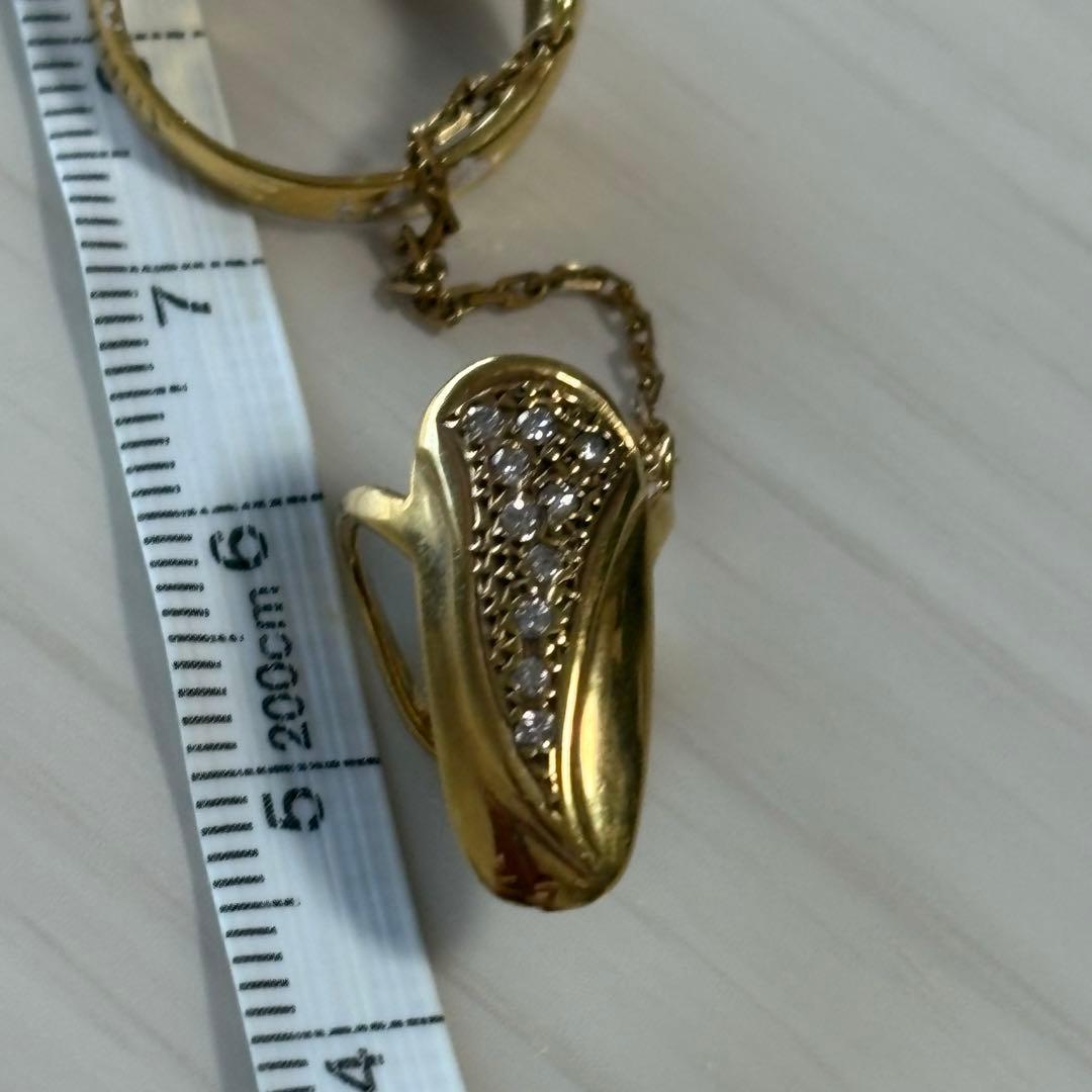 18金ダイヤモンド爪リンクセット