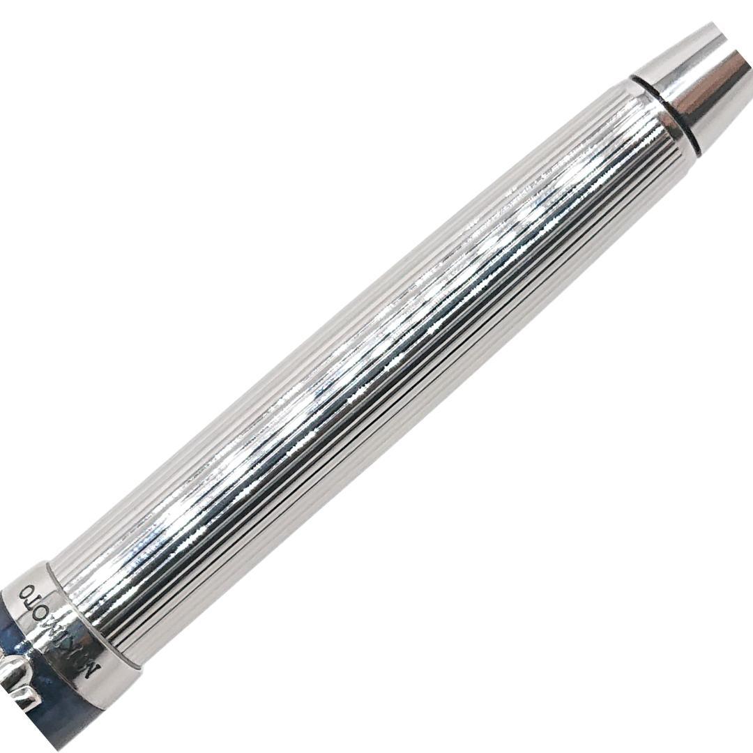 【未使用】MIKIMOTO ボールペン ブルーマーブル マーブルカラー　回転式