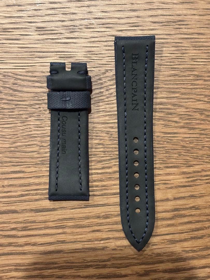 ブランパン フィフティファゾムス38mm用 純正ストラップ ネイビー