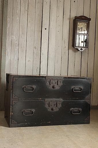 時代　庄内箪笥　2段　時代家具　収納タンス　古家具