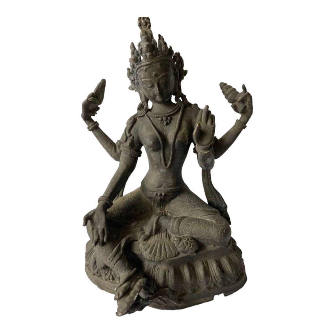 古仏像，古銅製，清時代。