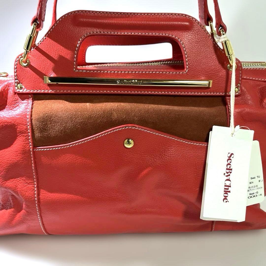 【F】未使用タグ付き！シーバイクロエ　see by chloe バッグ　赤