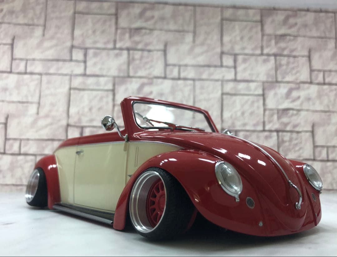 1/18ミニカー　ワーゲンビートル深リムカスタム　V字竹槍マフラー