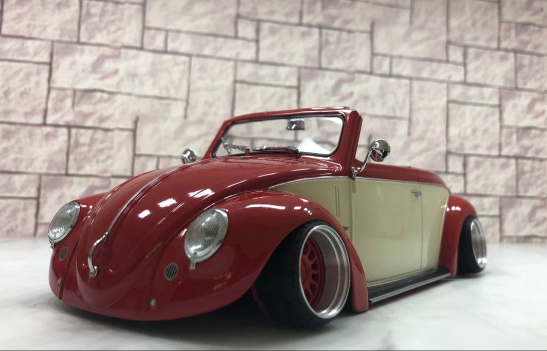 1/18ミニカー　ワーゲンビートル深リムカスタム　V字竹槍マフラー