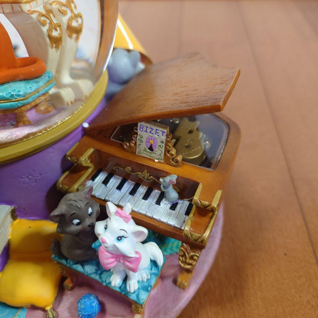 【レア美品】ディズニー おしゃれキャット スノードーム型オルゴールスノーグローブ