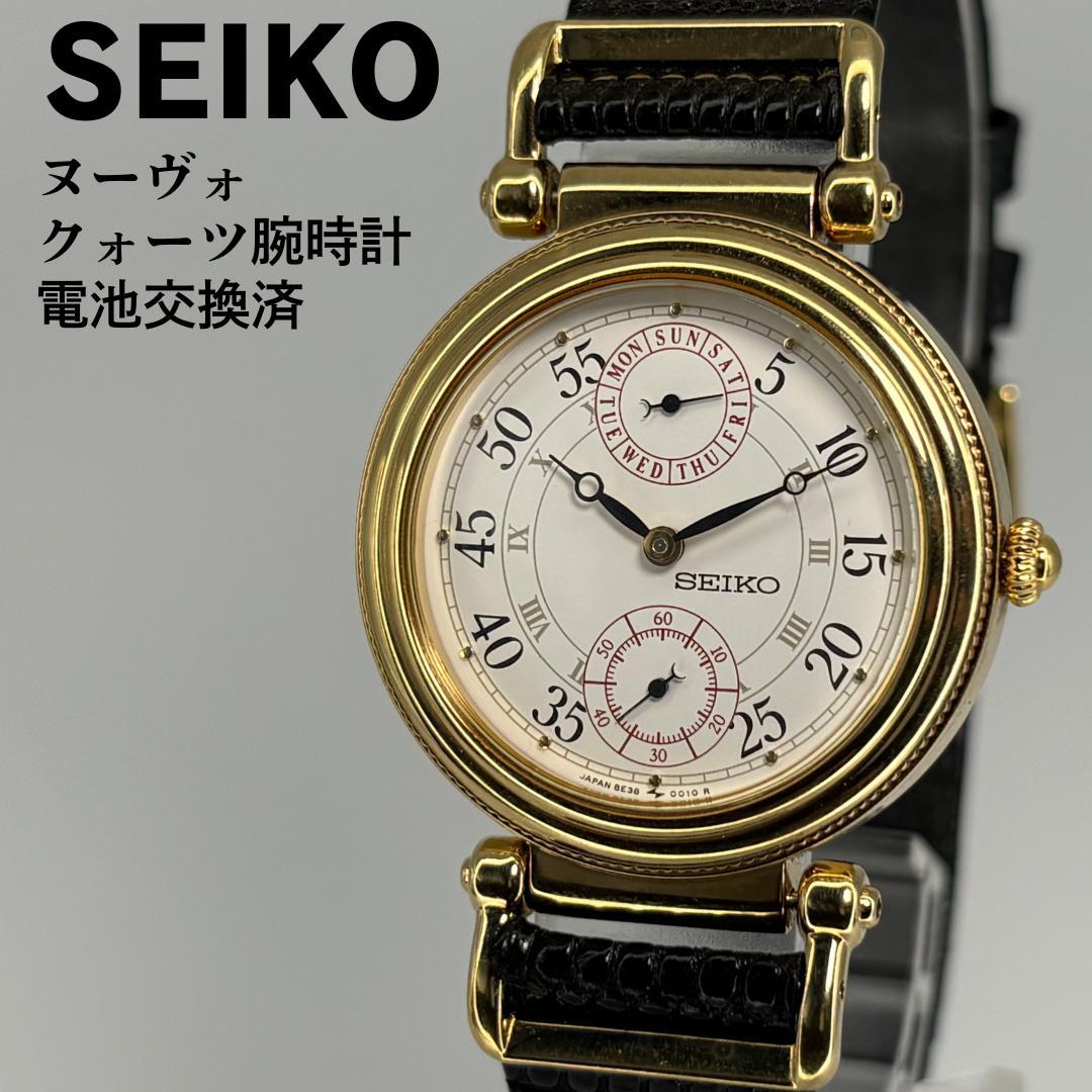 新品同様品 SEIKO セイコー ヌーヴォ 高級クォーツ腕時計 電池交換済