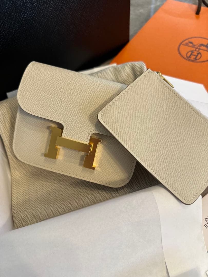 Kyoページです。HERMES コンスタンススリム　w刻印　クレ