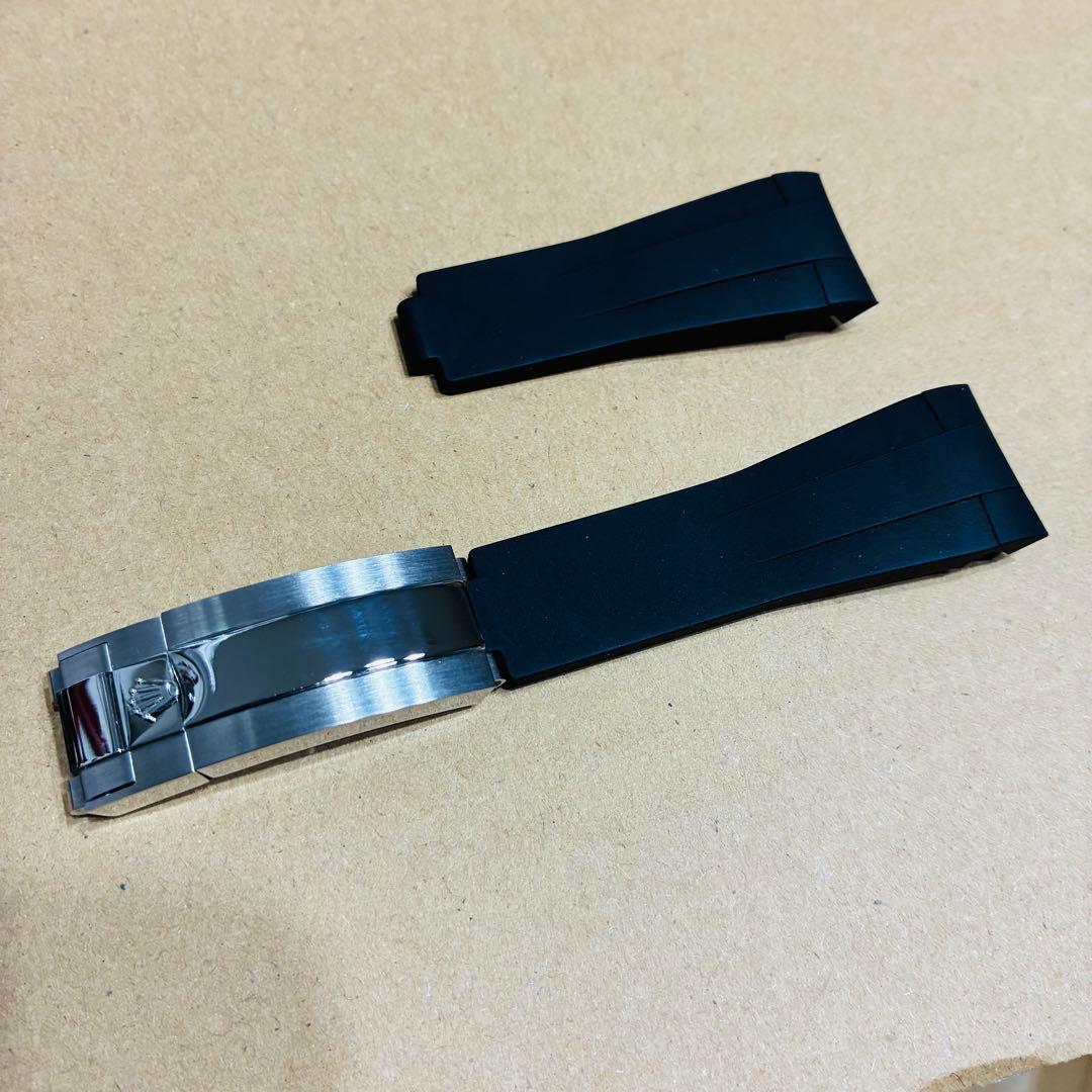 22mm ロレックス用 互換ラバーベルト ステンレスバックル付き