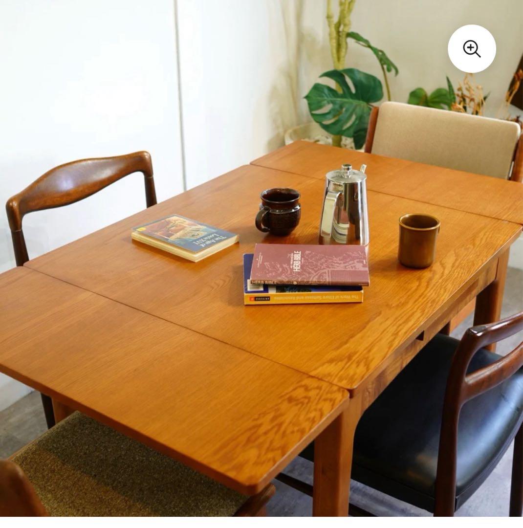 木目調 伸縮可能 ダイニングテーブル