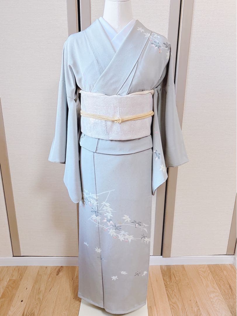 難有　正絹　訪問着　フルセット　裄66 67 L M 卒業式　入学式　袋帯