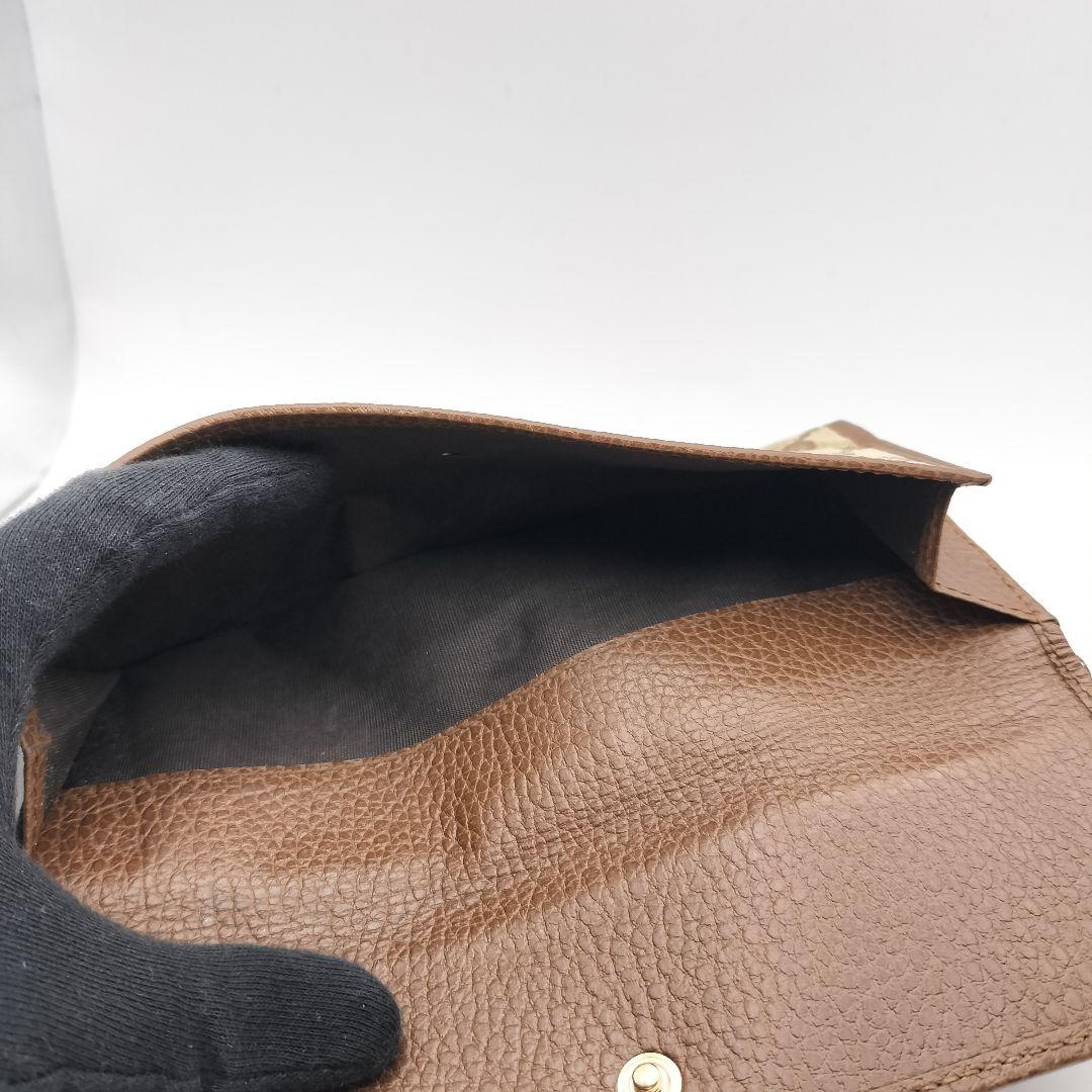 グッチ　長財布　財布　ウォレット　GGキャンバス　ブラウン