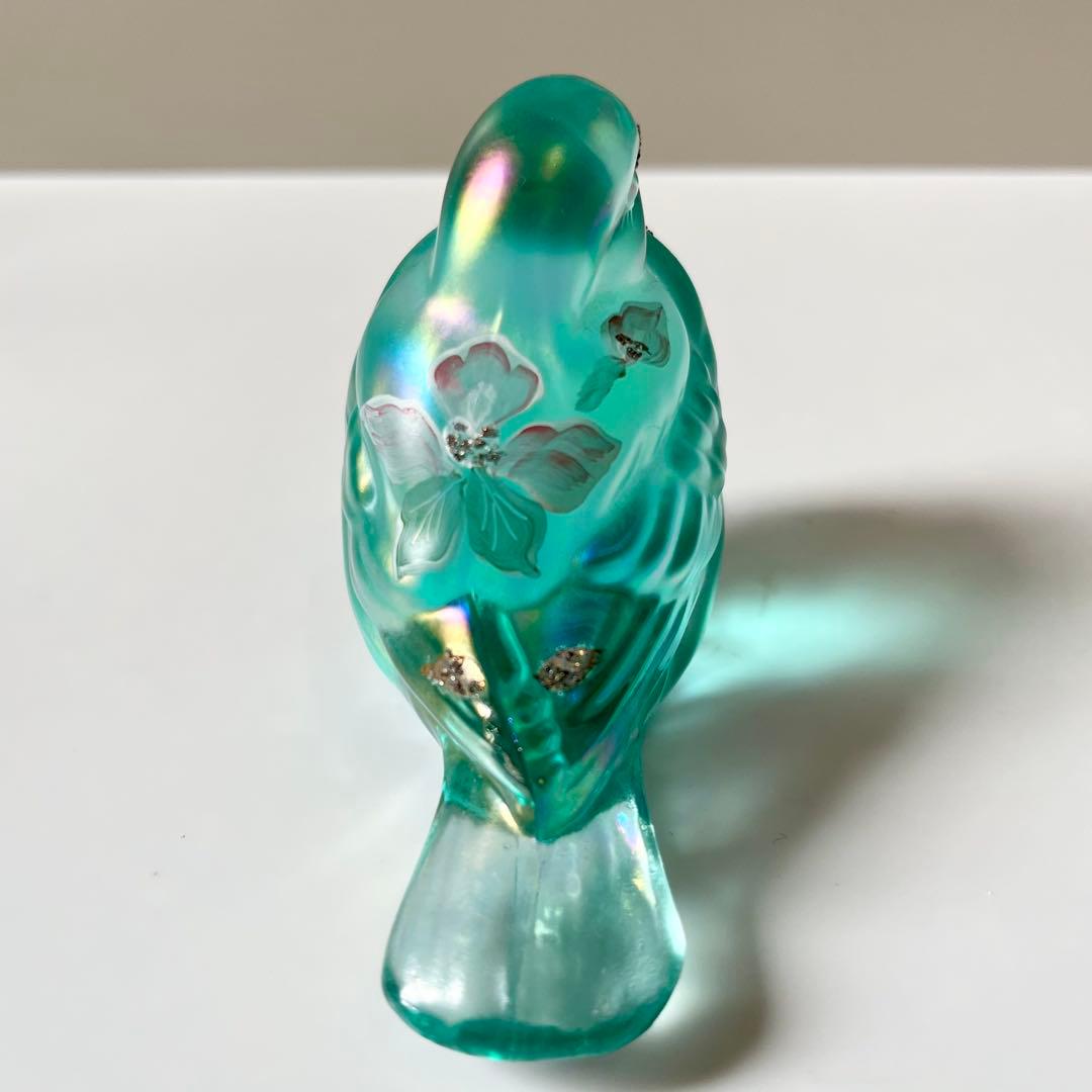 フェントン　鳥　ガラス　置物　ペーパーウェイト