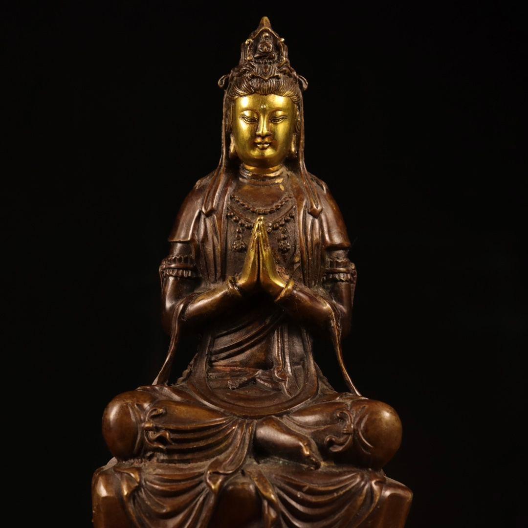 仏教美術 仏像 自在観音 小仏像 銅製 銅器