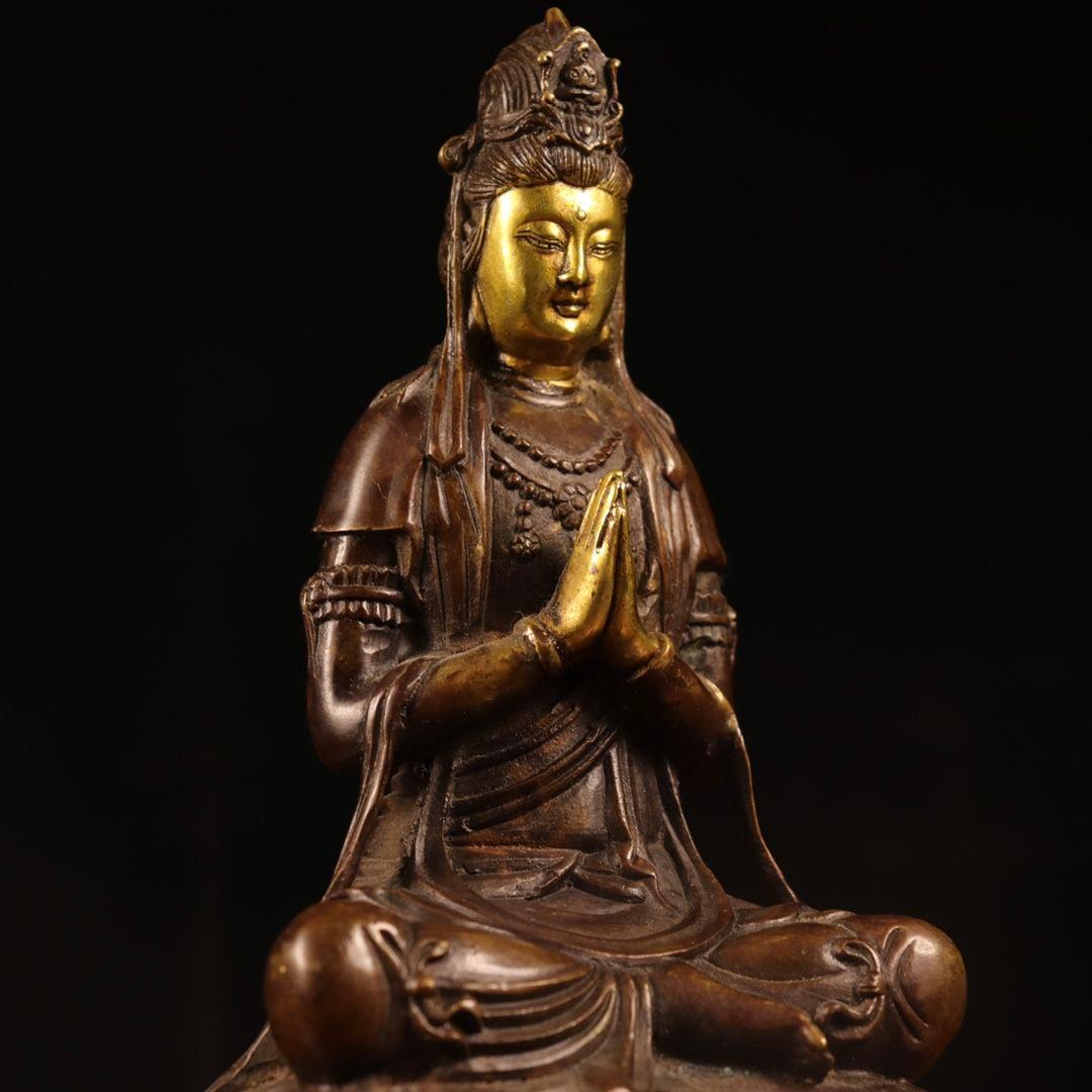 仏教美術 仏像 自在観音 小仏像 銅製 銅器