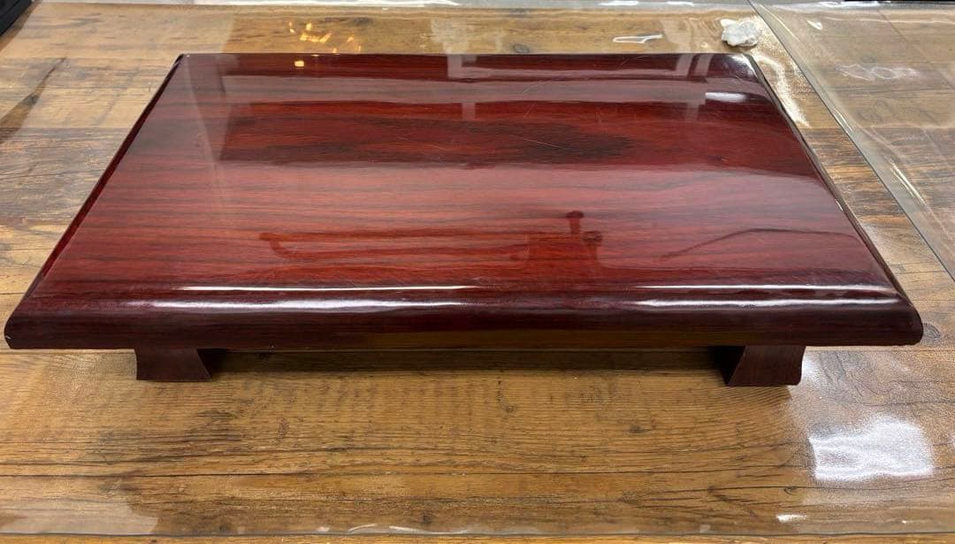 木製座卓 深い赤色 光沢仕上げ