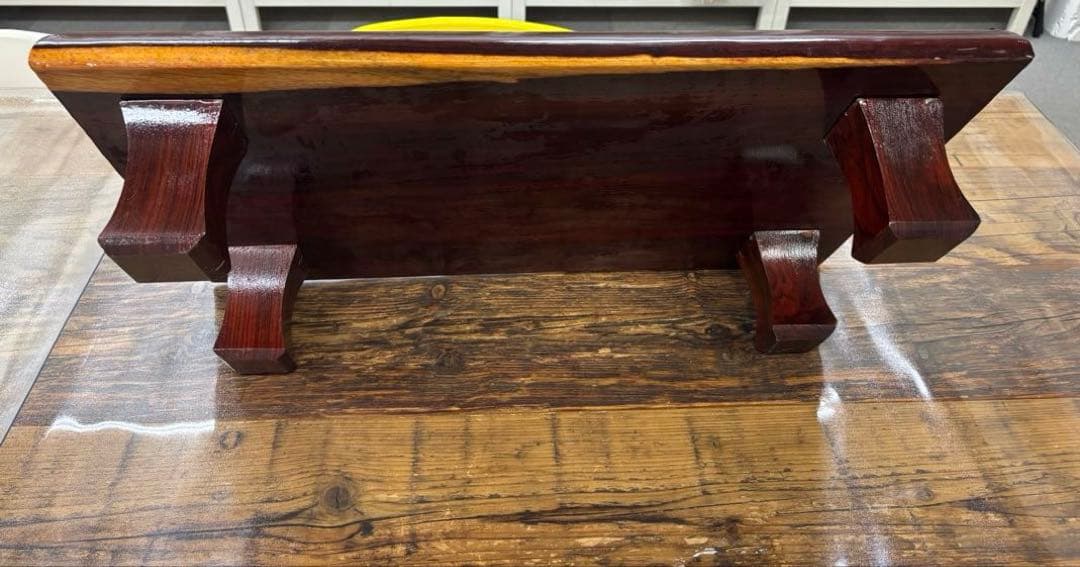 木製座卓 深い赤色 光沢仕上げ