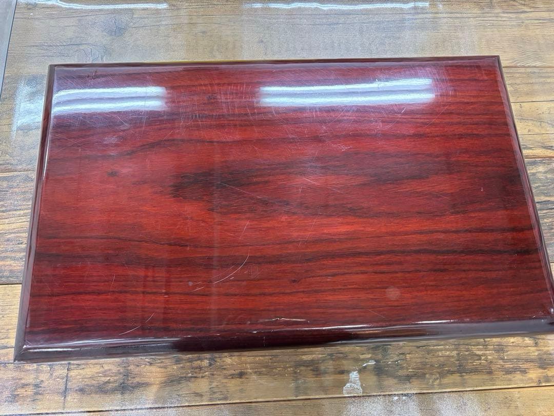 木製座卓 深い赤色 光沢仕上げ