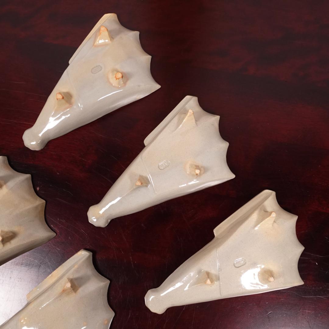 高級和食器 名工 坂田泥華 萩焼 扇面 向付 5客 共箱