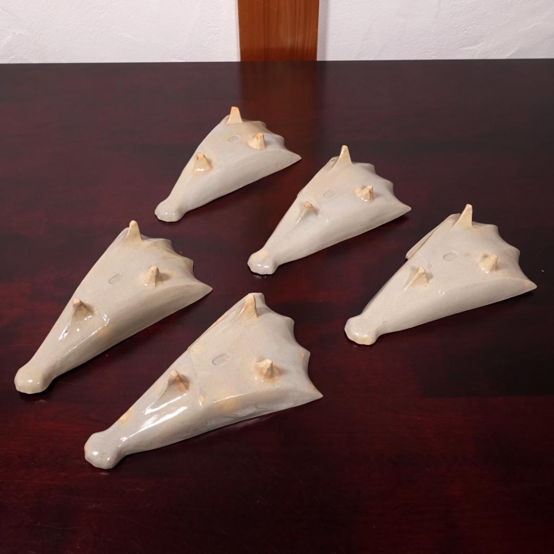 高級和食器 名工 坂田泥華 萩焼 扇面 向付 5客 共箱