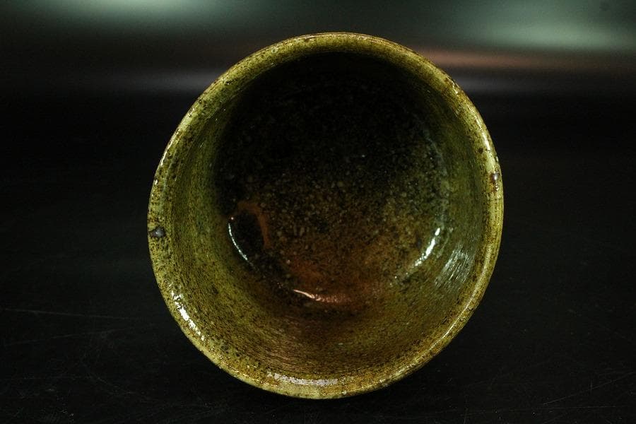 茶道具 古信楽 筒茶碗 釜印 時代箱(K-A219)