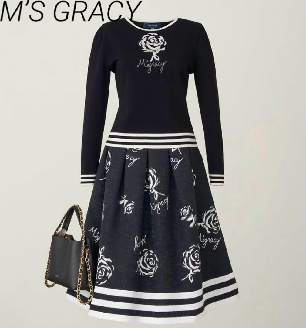 新品*未使用☆インスタ掲載☆M'S GRACY ☆バラ柄フレアスカート